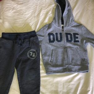 Toddler boy “Dude” sweatsuit